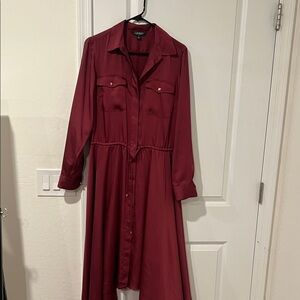 Polo Ralph Lauren Deep Red Long Sleeve Dress